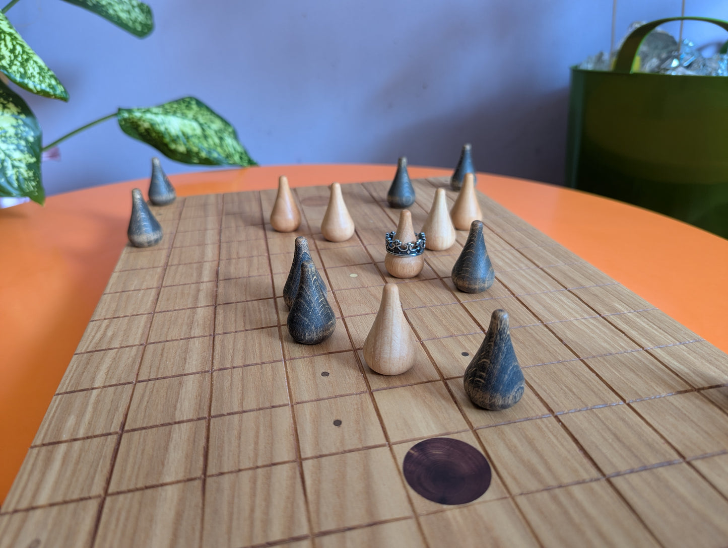 Sabotage Wooden set - Crown Capture Strategy Game. 16" solid Ash wood board