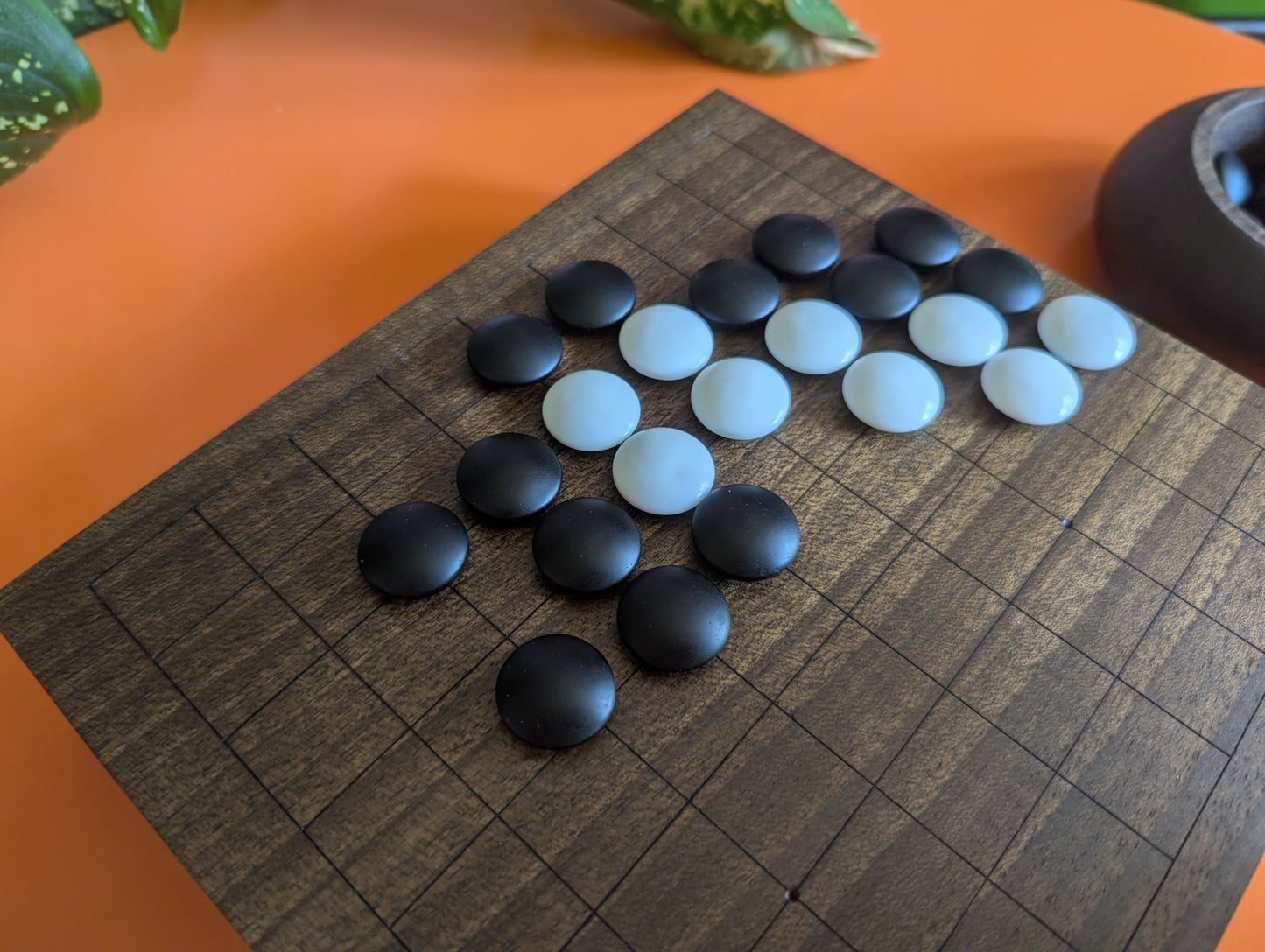 Solid walnut 9x9 Goban. Legless Hand carved game Go board