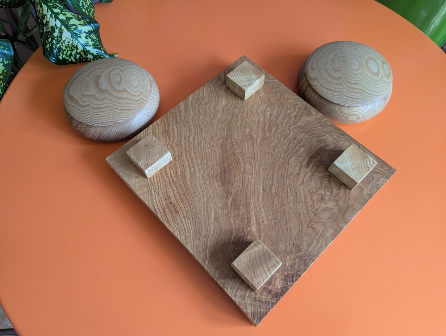 11x11 game board. Ash wood hand carved Goban