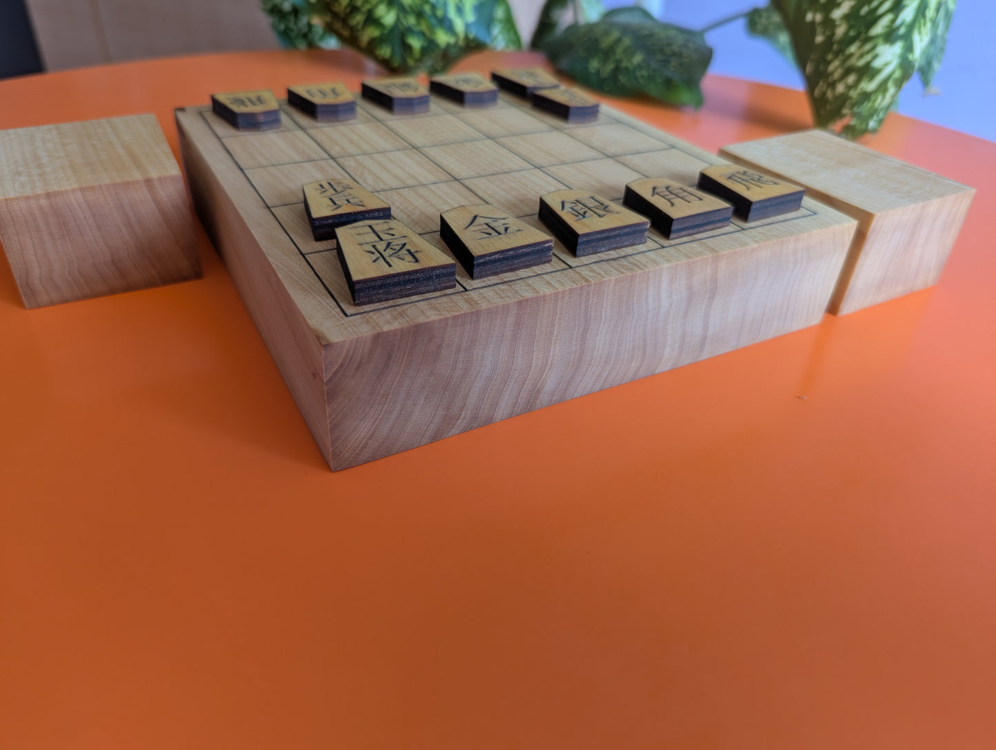 Minishogi & Kyoto shogi set. Thick solid Walnut board. Handcarved thin lines