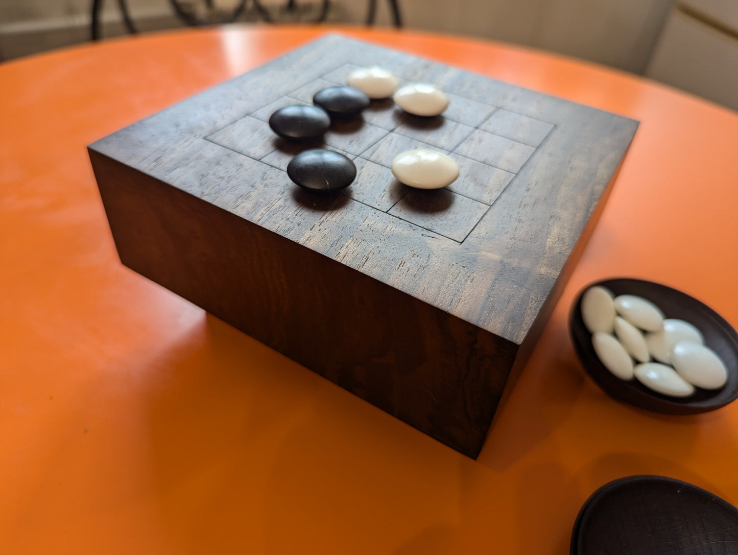 Goban 5x5 solid hardwood hand carved game Go board