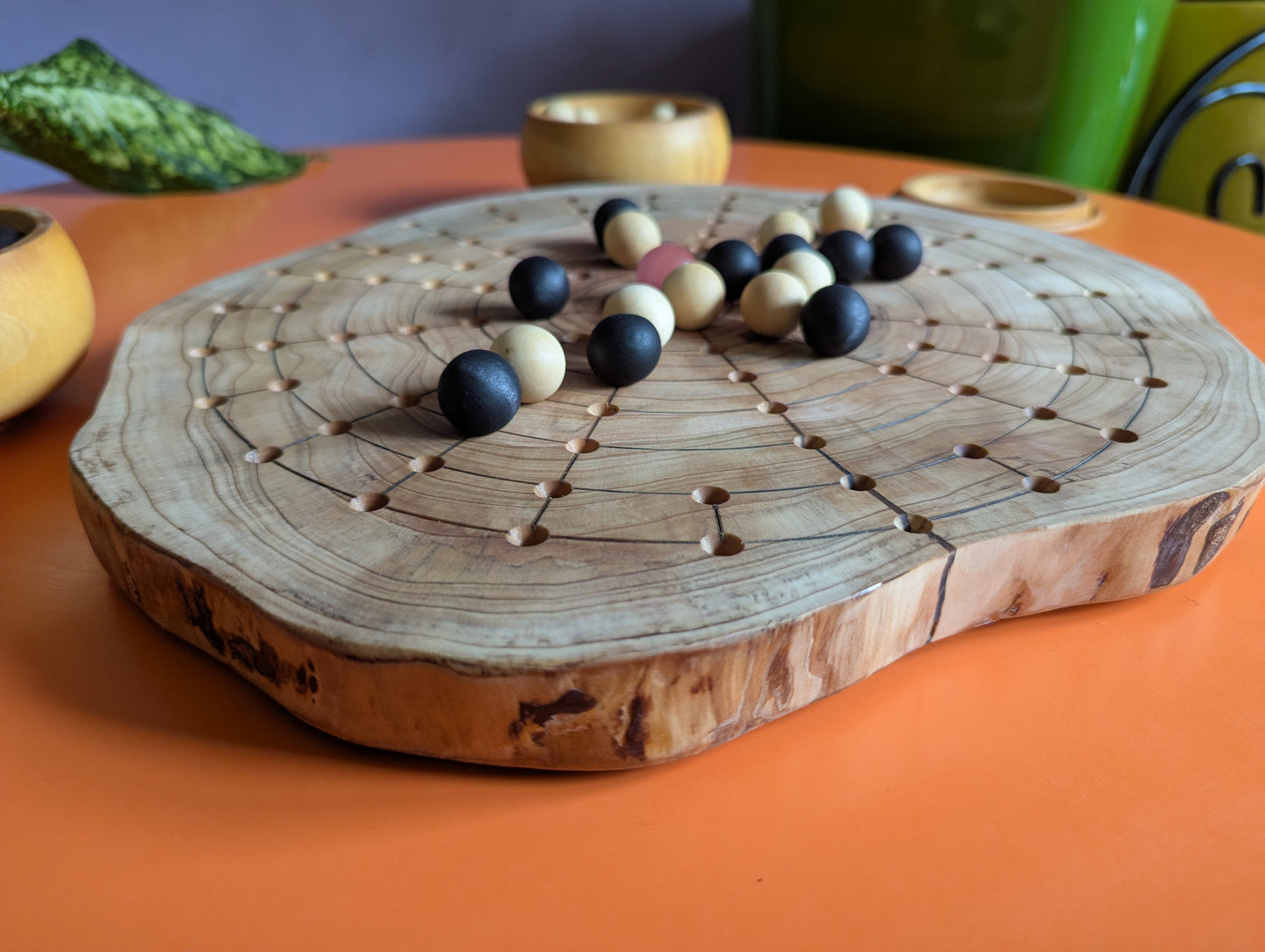 12.5" solid Juniper wood live egde Fidchell board. Handmade