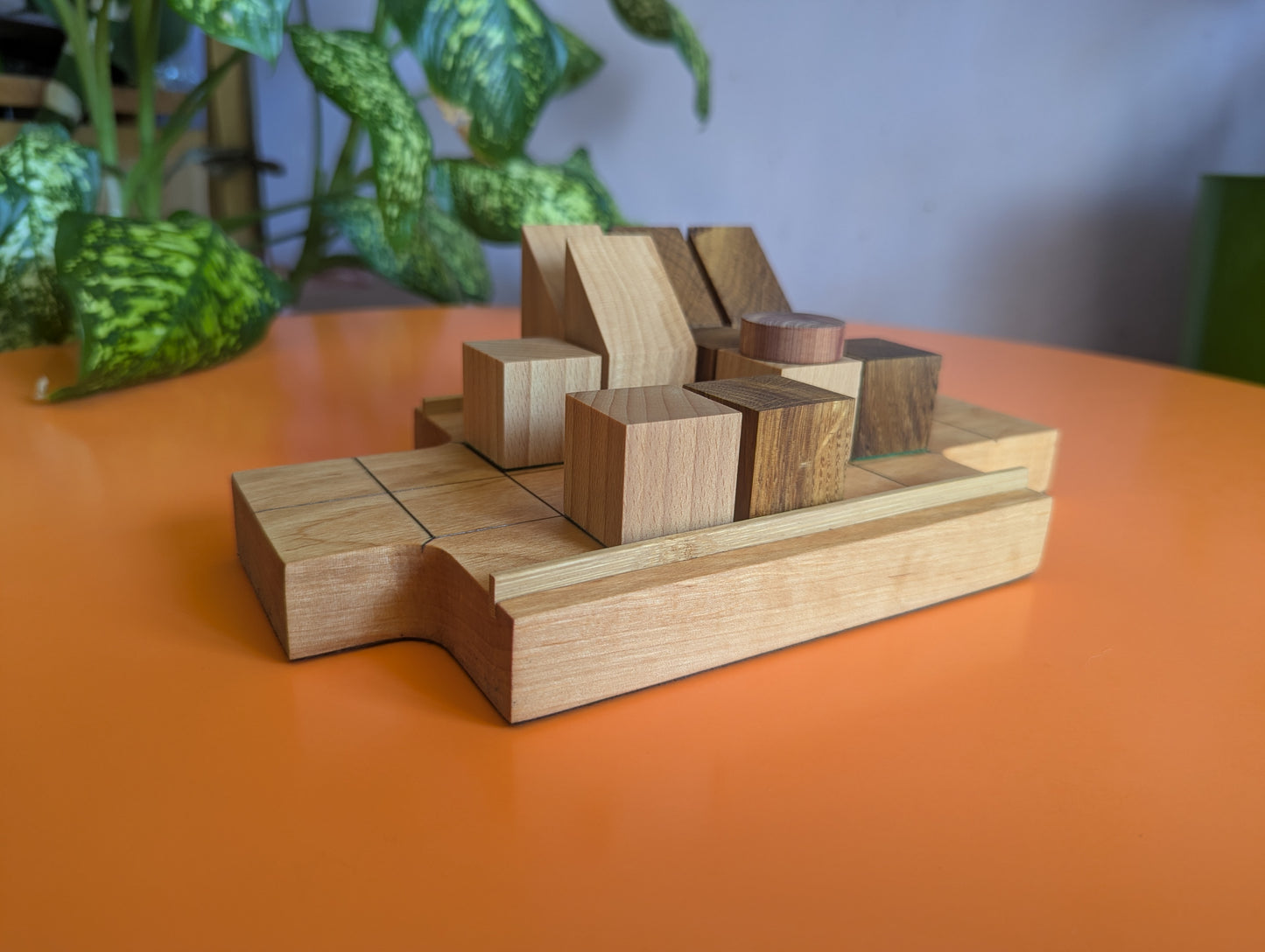 Wooden Push Fight game set. Magnetic pieces. Handmade
