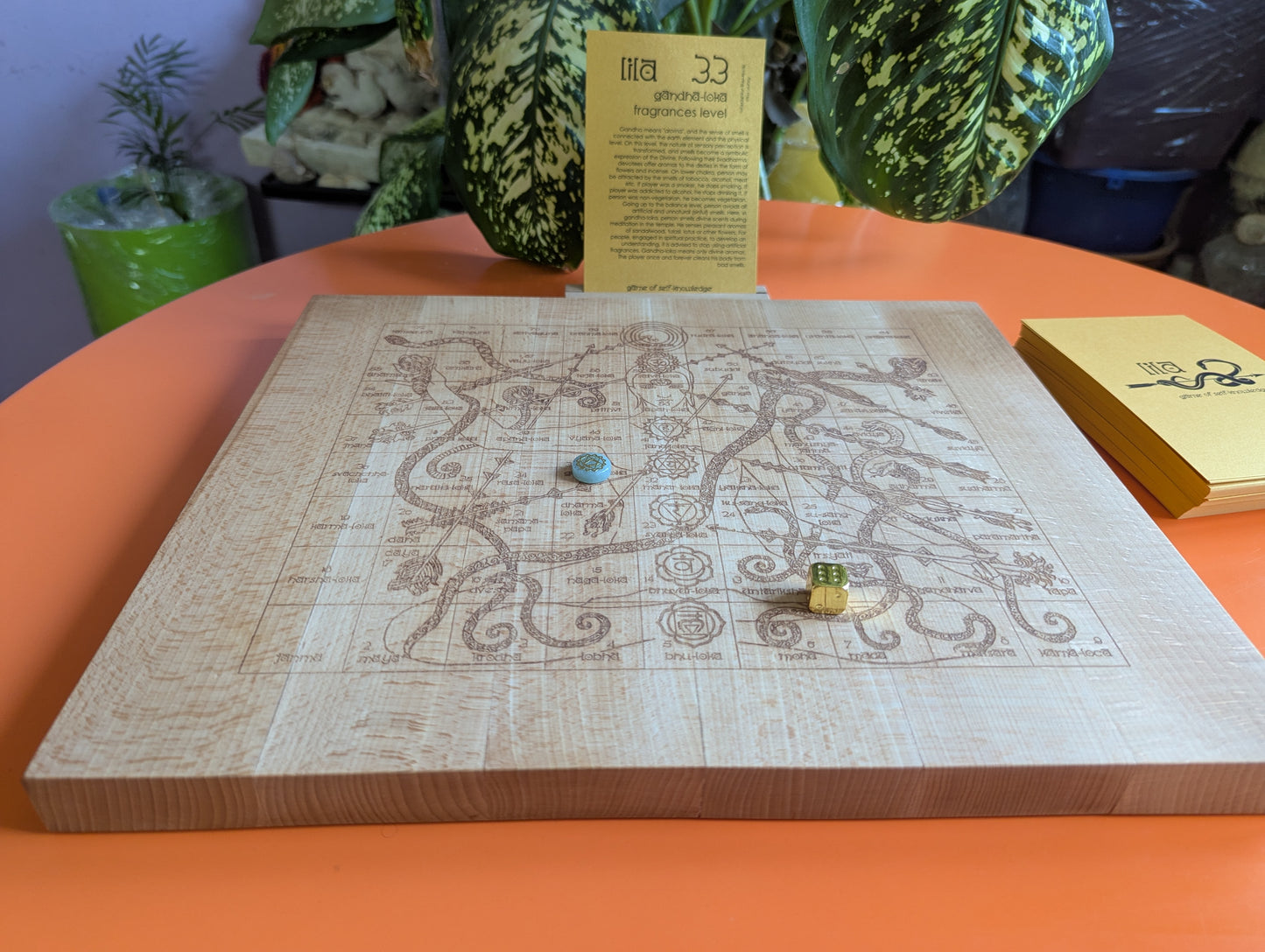 Personal wooden Leela game set - yoga board game of self-knowledge.