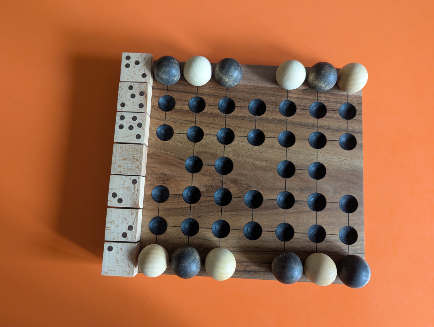Walnut wood KNJO game set. Redesigned tabletop edition by WoodIdeas