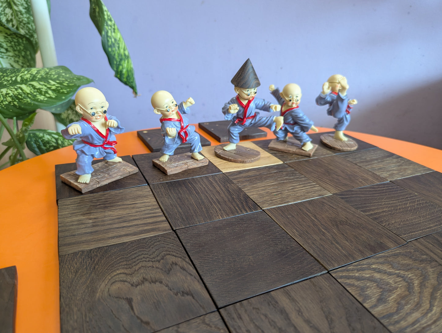 Giant wooden Onitama game set. Hardwood wood tiles. Martial arts game.