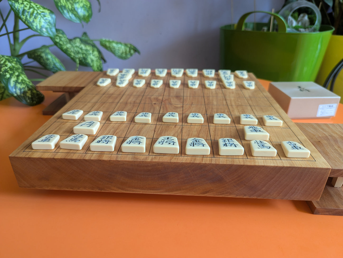 Handmade solid alder Shogi game set