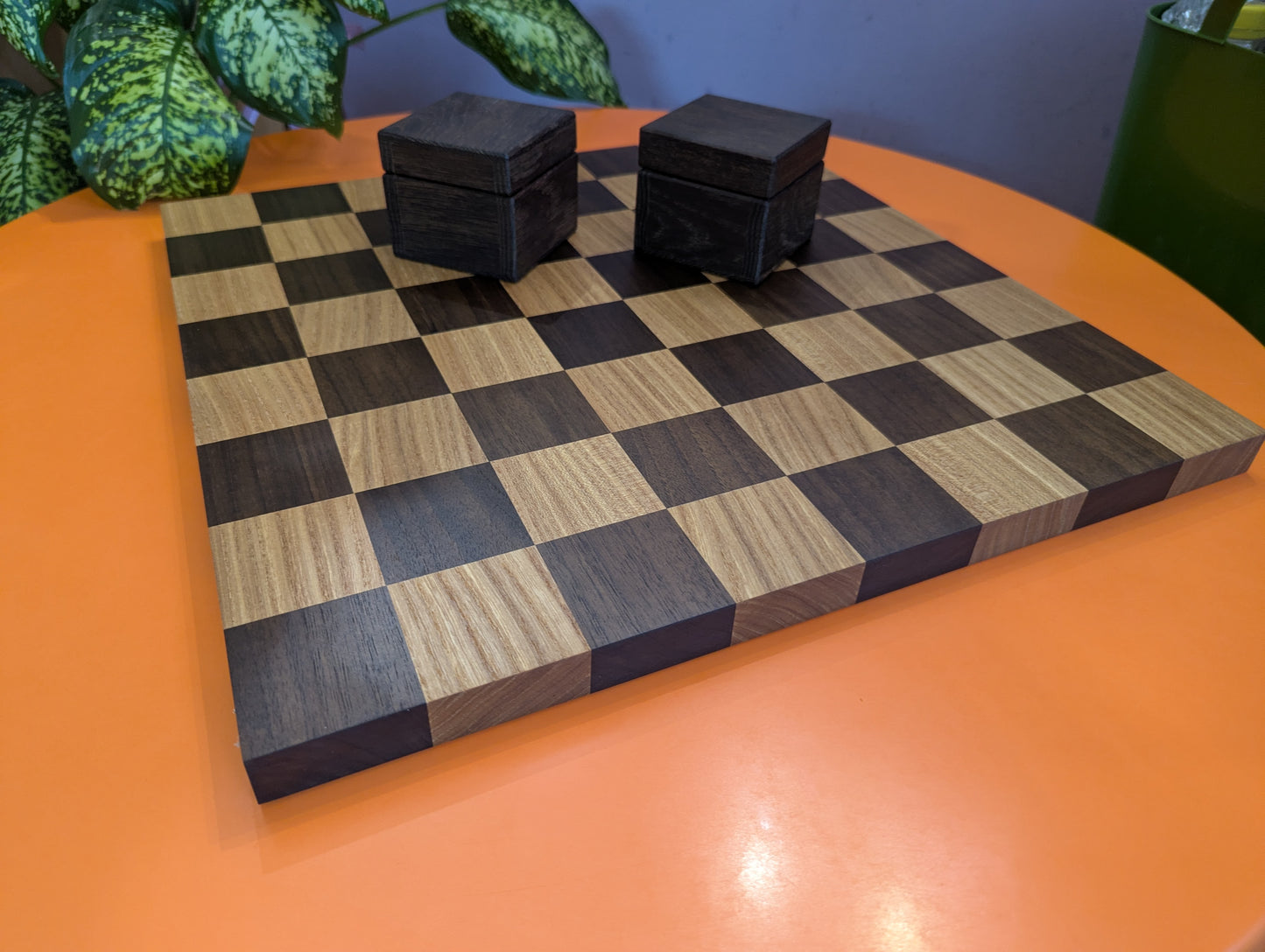 Cubic Chess Set by Charles O. Perry. Handmade wooden reproduction
