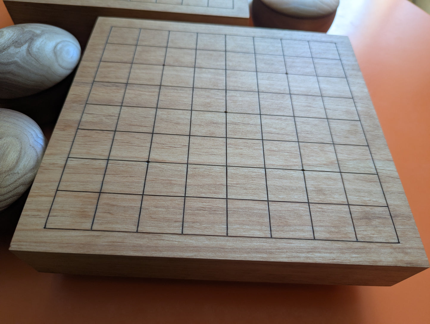 Solid alder 9x9 Goban. Hand carved game Go board