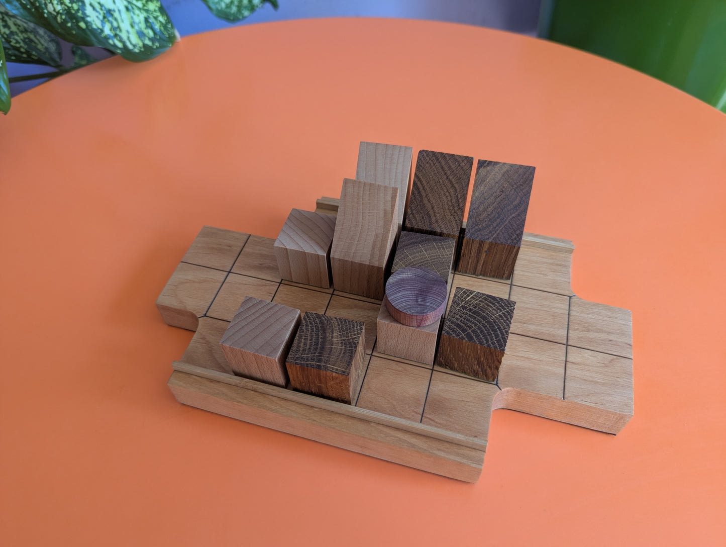 Wooden Push Fight game set. Magnetic pieces. Handmade