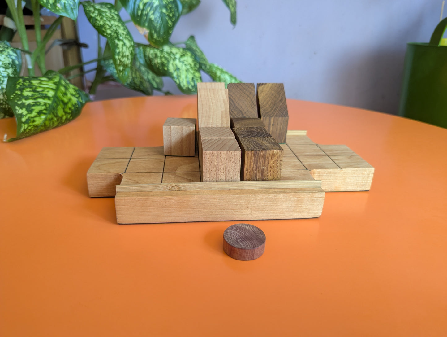 Wooden Push Fight game set. Magnetic pieces. Handmade