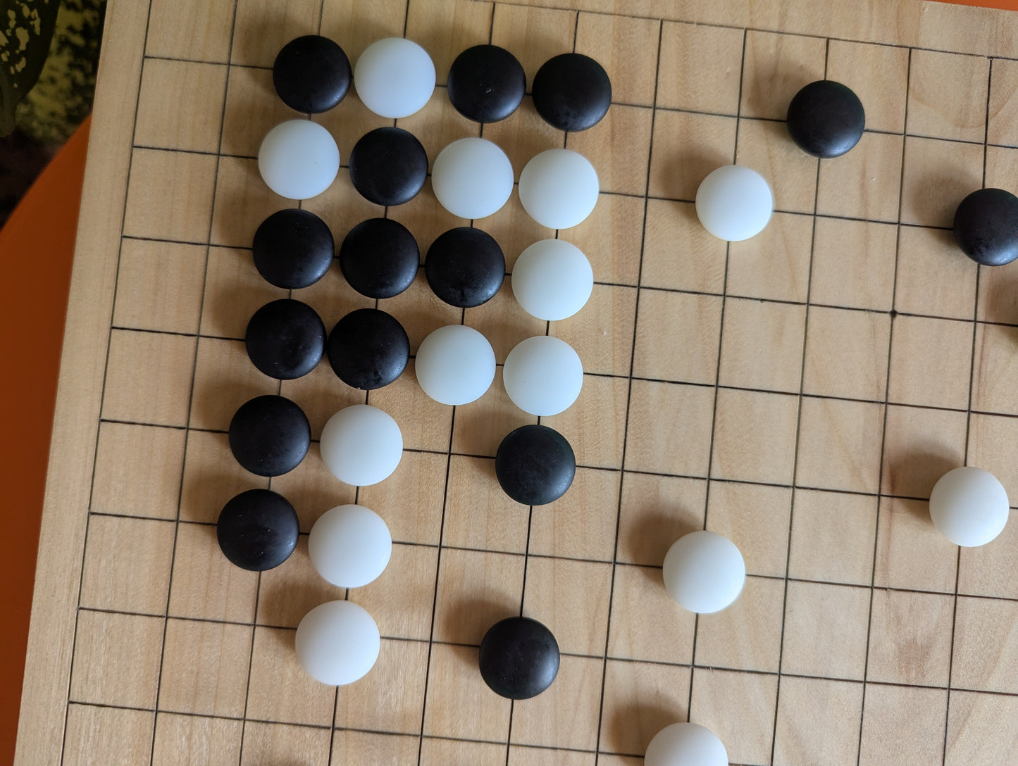 Full Goban solid wood hand carved 19x19 game Go board. Hardwood board