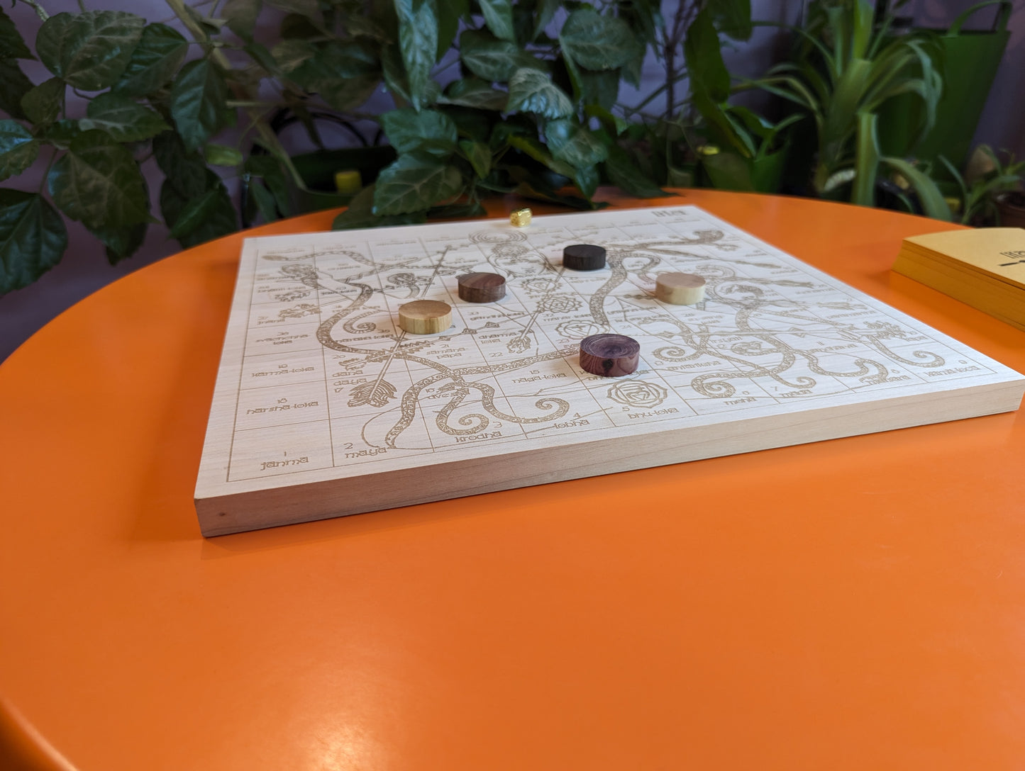 15" wooden Leela game set. Yoga board game of self-knowledge.