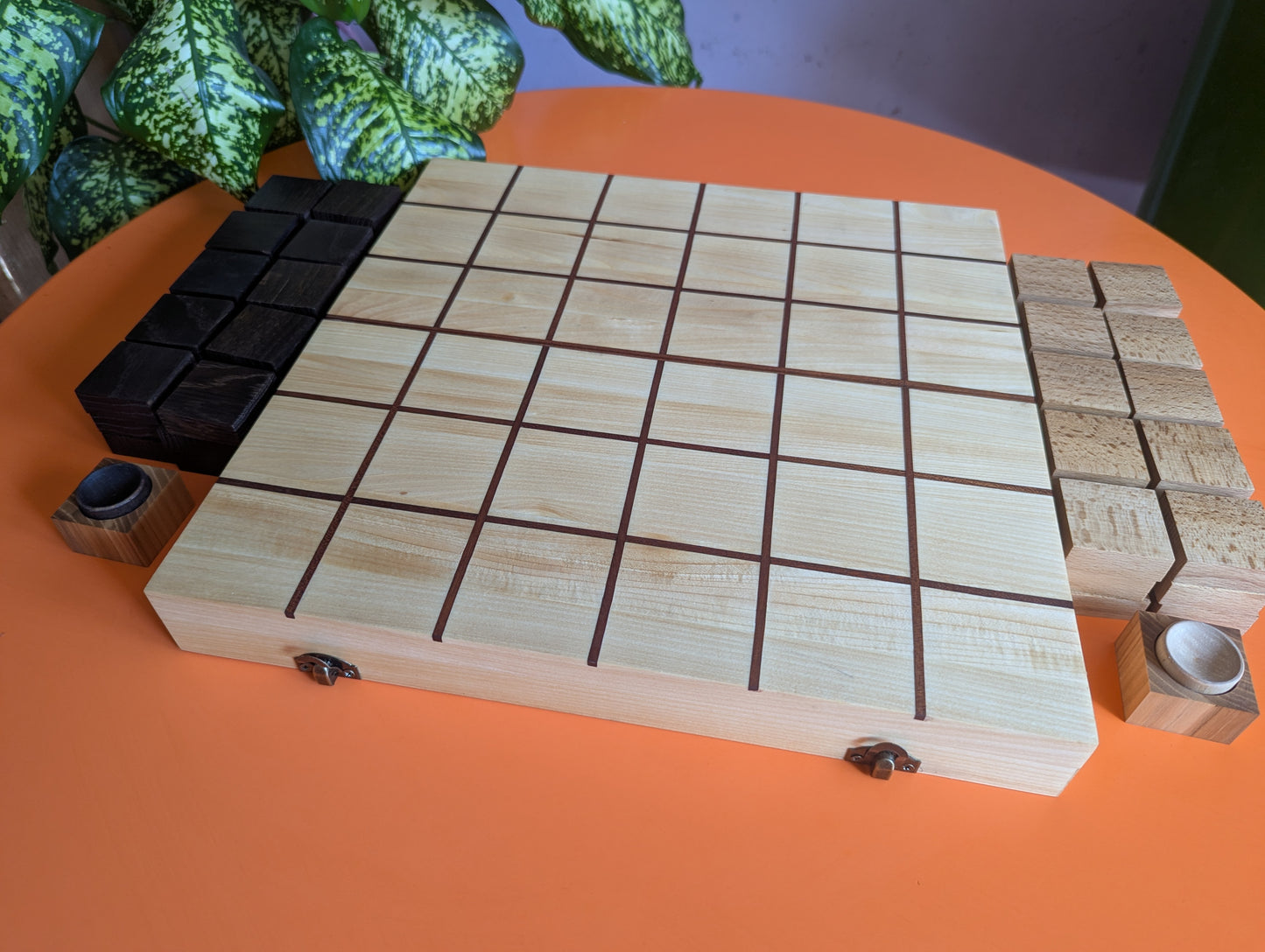 14" Foldable wooden Tak game set.