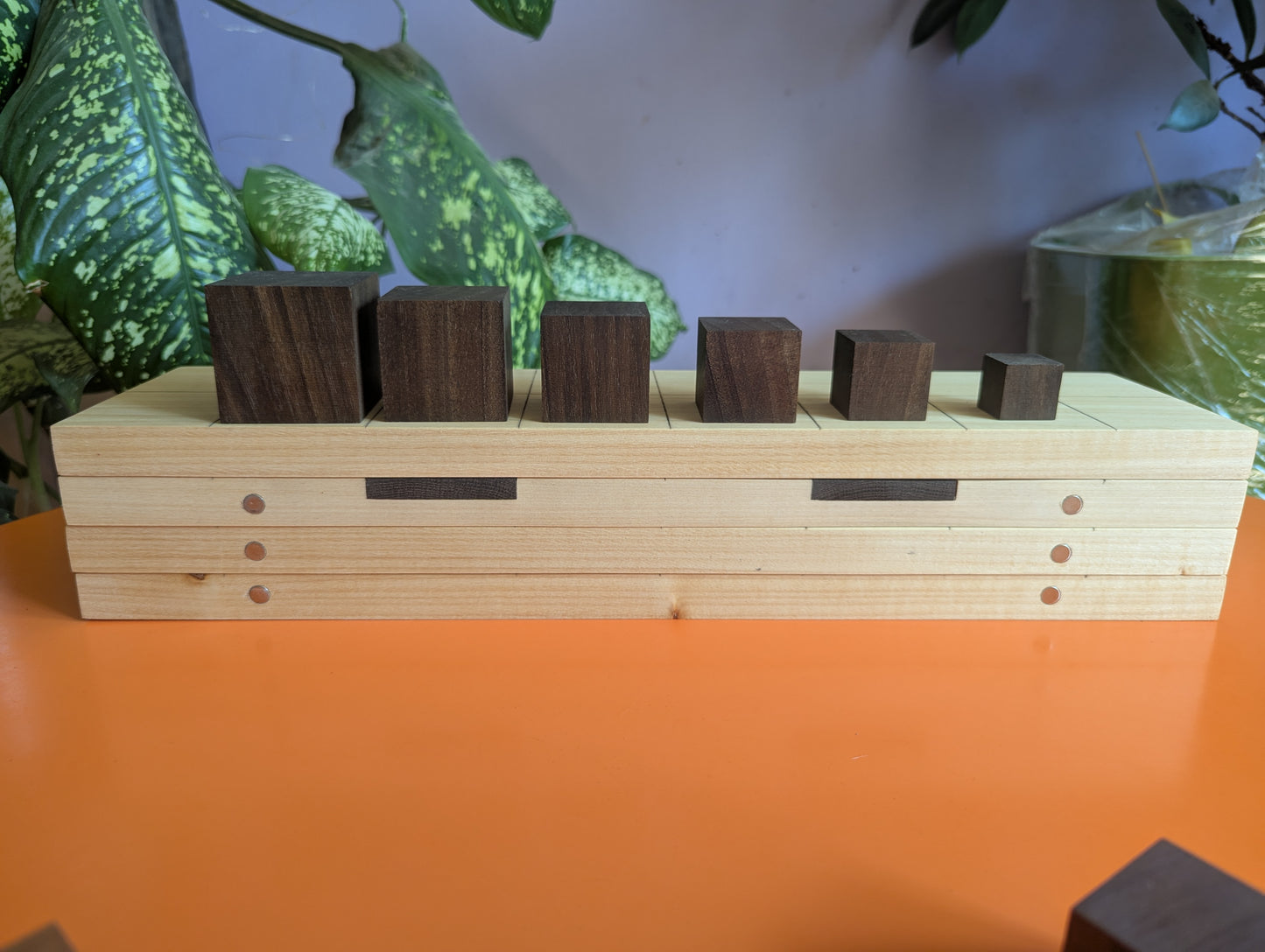 Abstract Cubic Arimaa set. Handmade foldable wooden game set