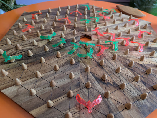 Wooden Volo game set with balance birds.