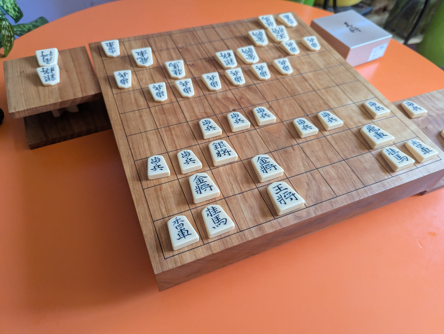 Handmade solid alder Shogi game set