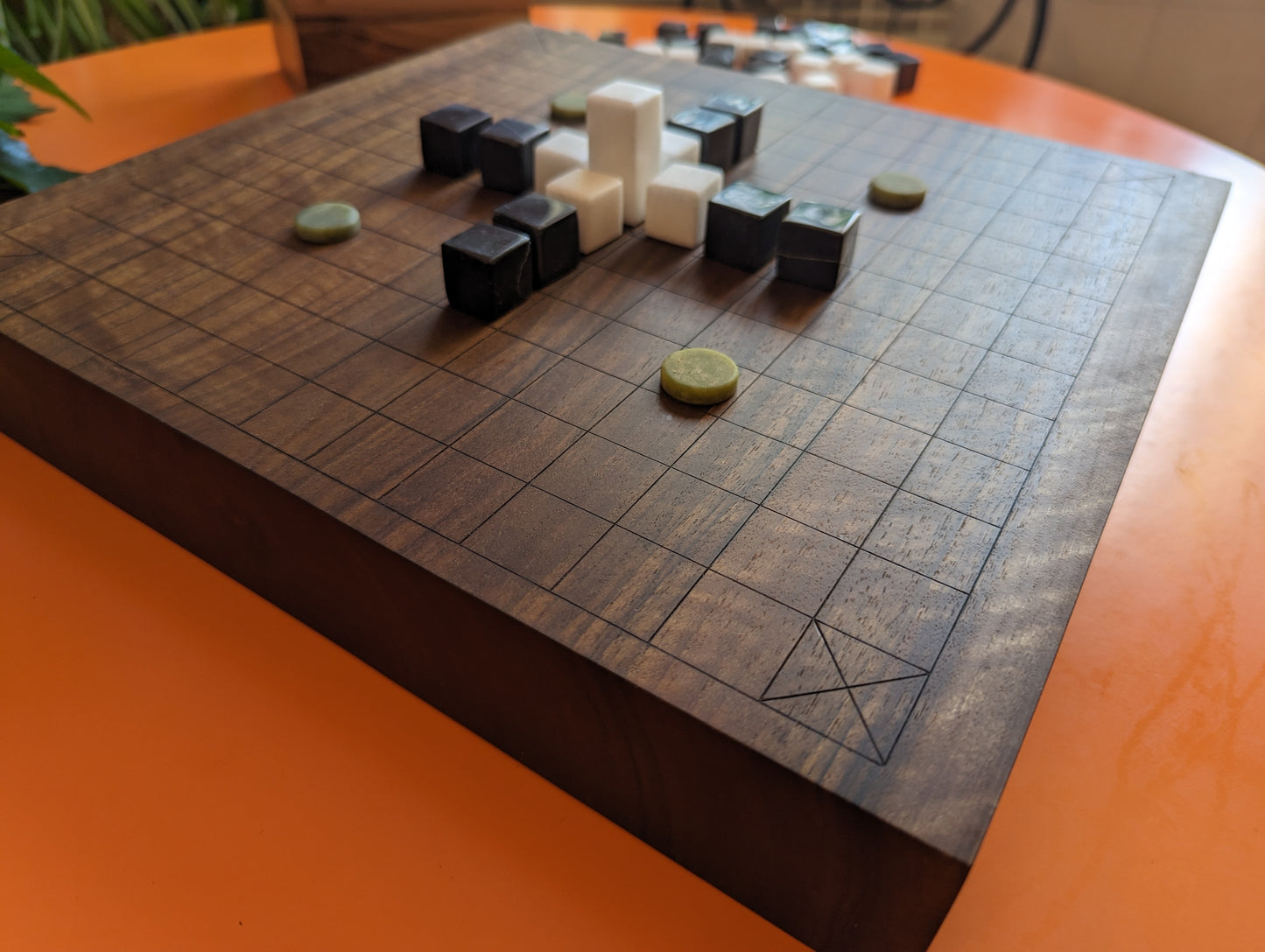 Hnefatafl game set. Handmade solid walnut 13x13 board.