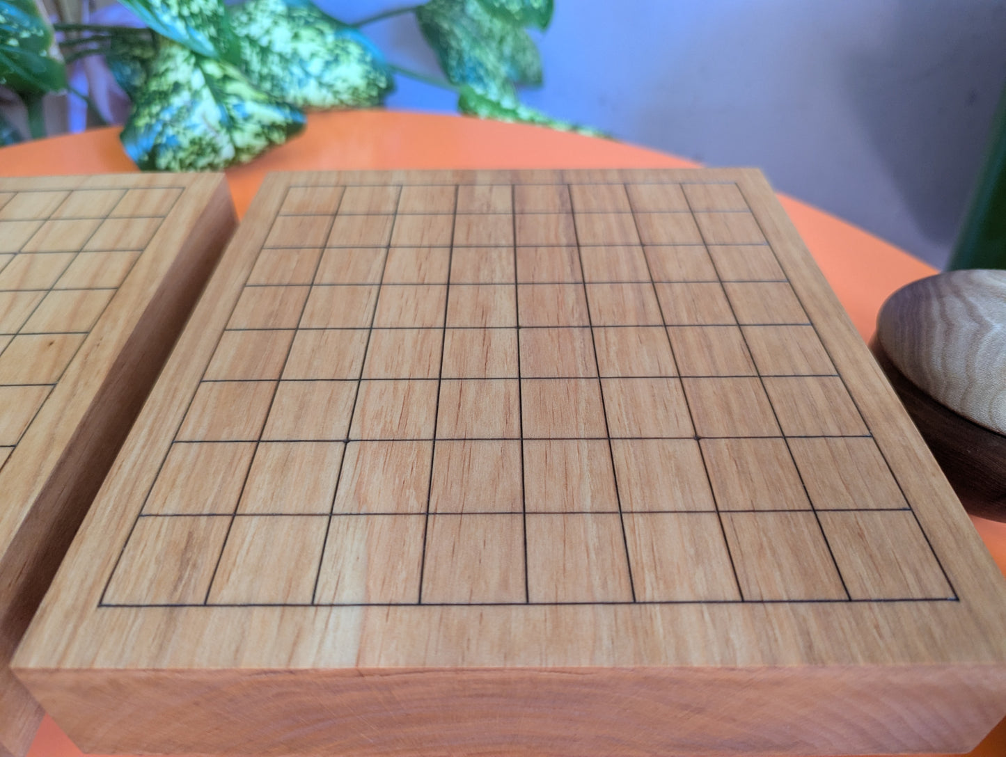 Solid alder 9x9 Goban. Hand carved game Go board