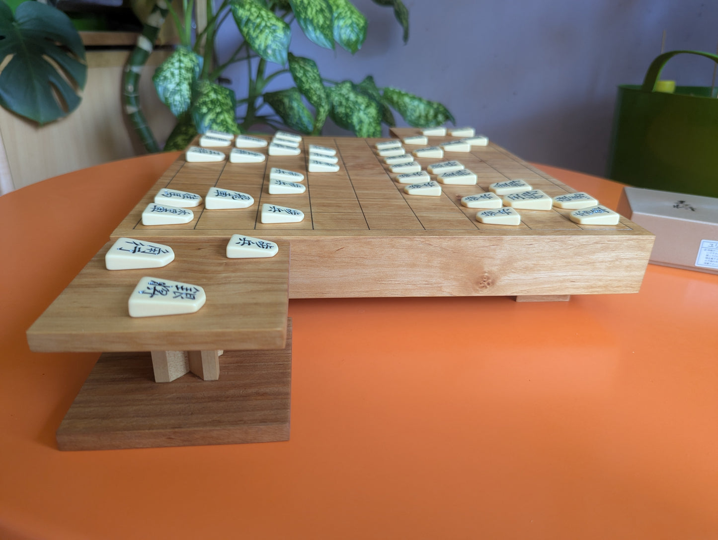 Handmade solid alder Shogi game set