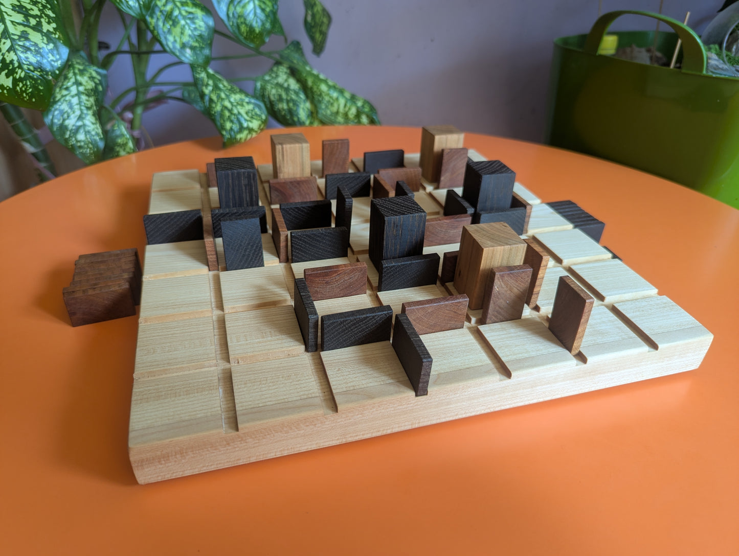 13" wooden Entrapment game set.