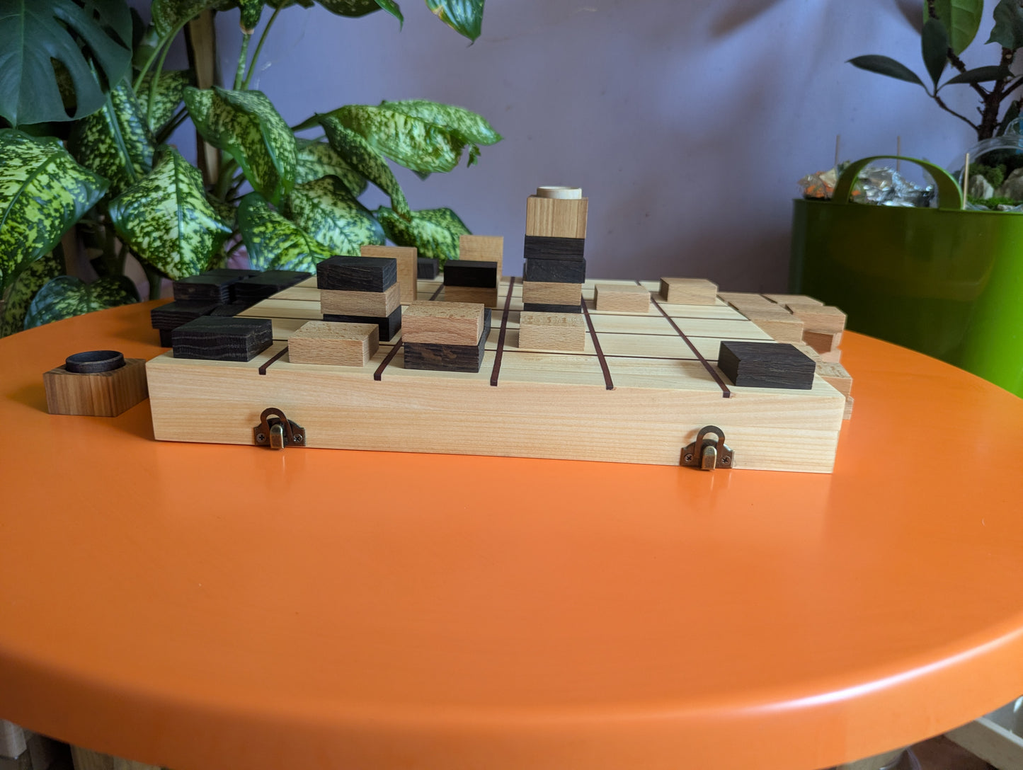 14" Foldable wooden Tak game set.
