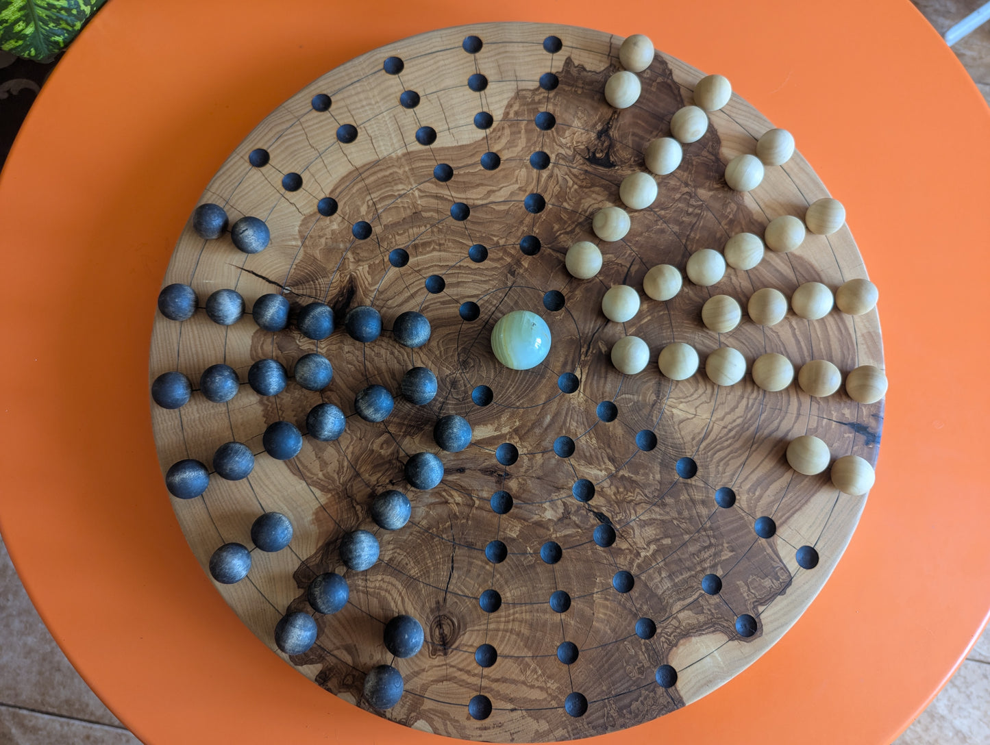 18.9" round solid Ash wood Fidchell board. Handmade