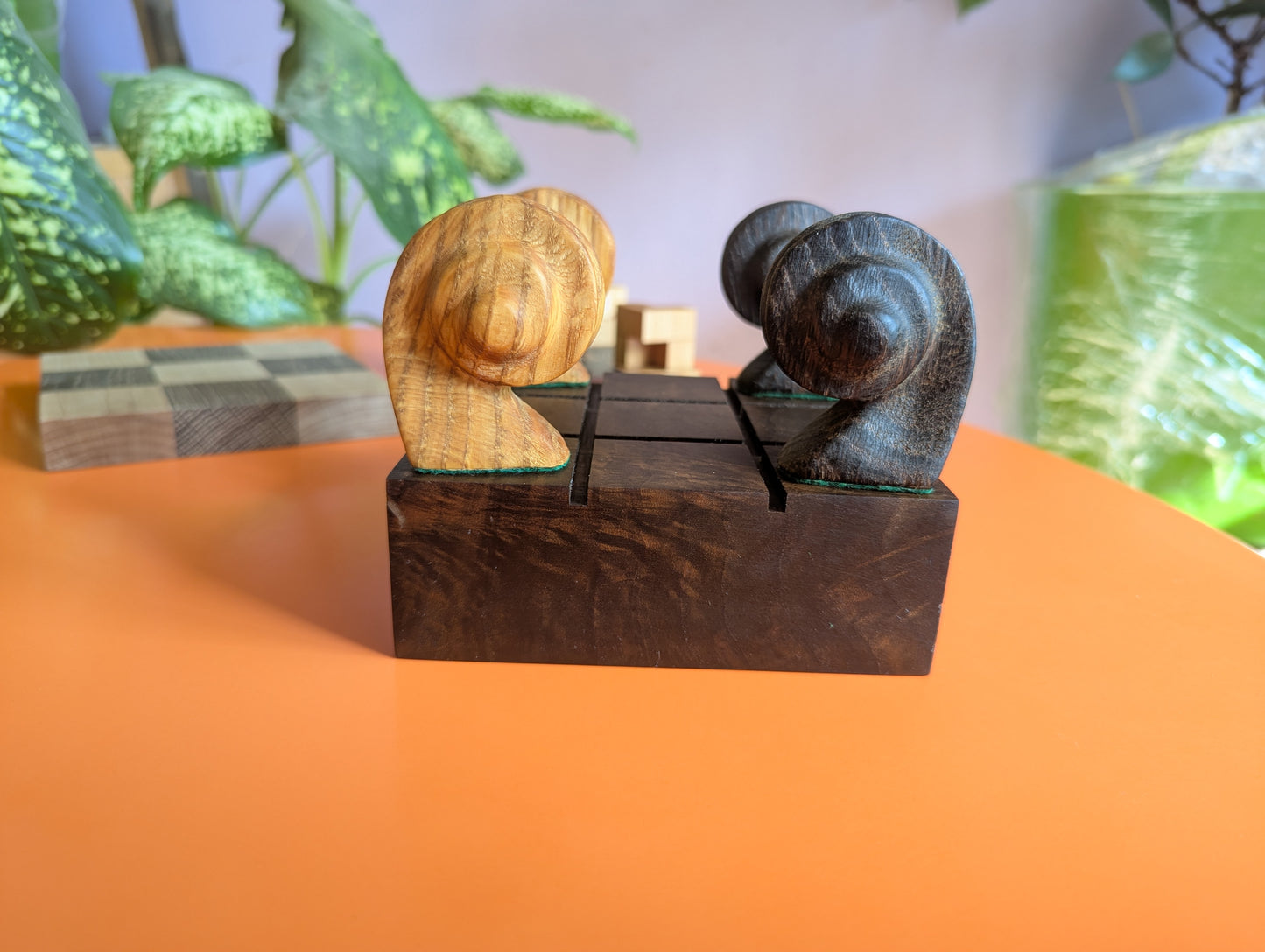 Guarini's chess puzzle. Handmade hardwood pieces.