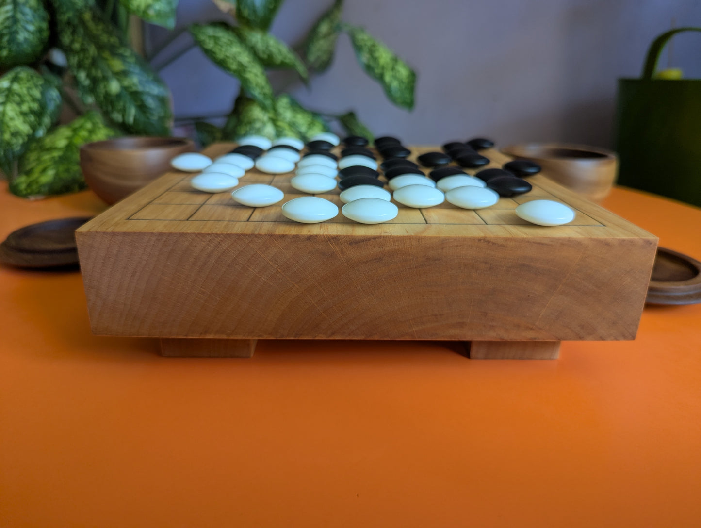 Solid alder 9x9 Goban. Hand carved game Go board