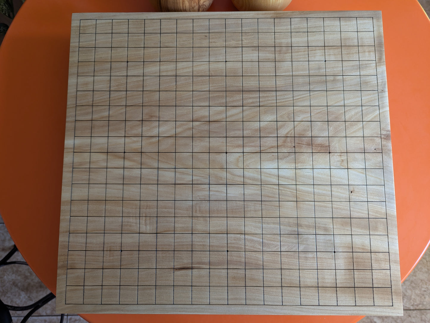 Full Goban solid wood hand carved 19x19 game Go board. Hardwood board