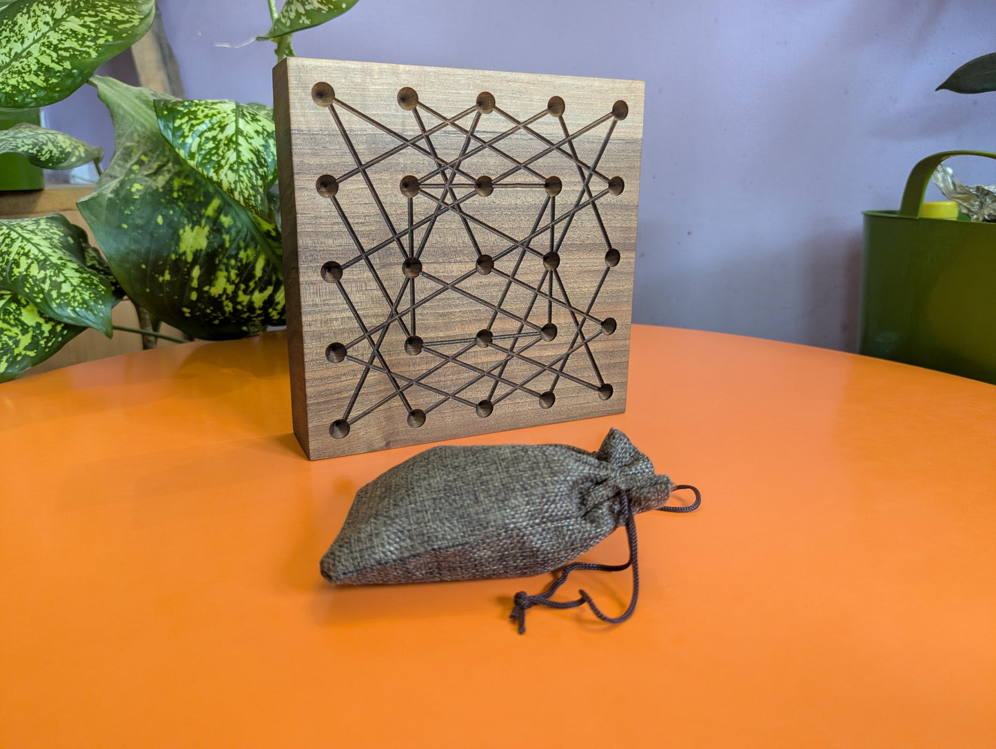 Wooden Jarmo/Jasir game set. Handmade Walnut wood board