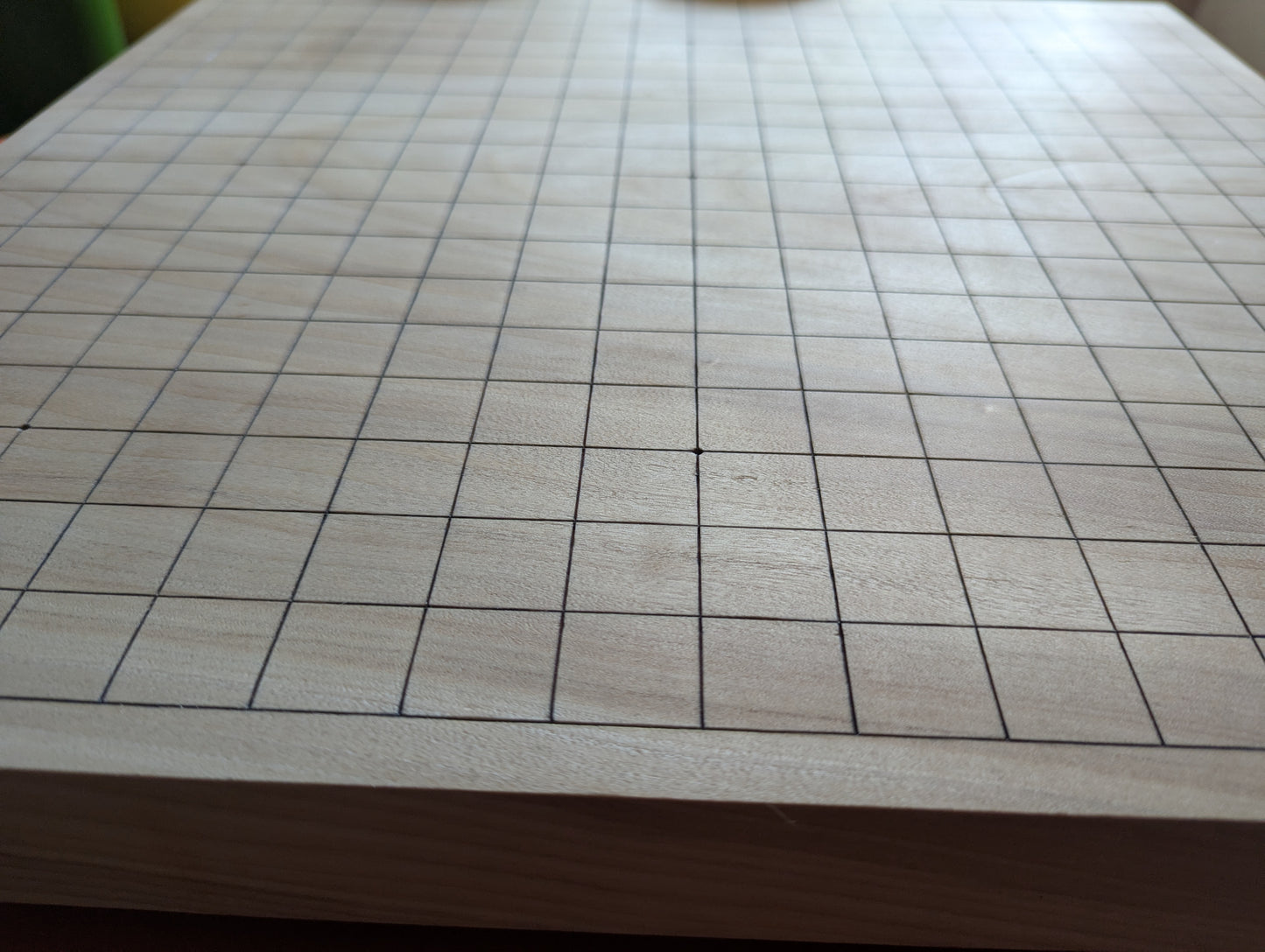 Full Goban solid wood hand carved 19x19 game Go board. Hardwood board