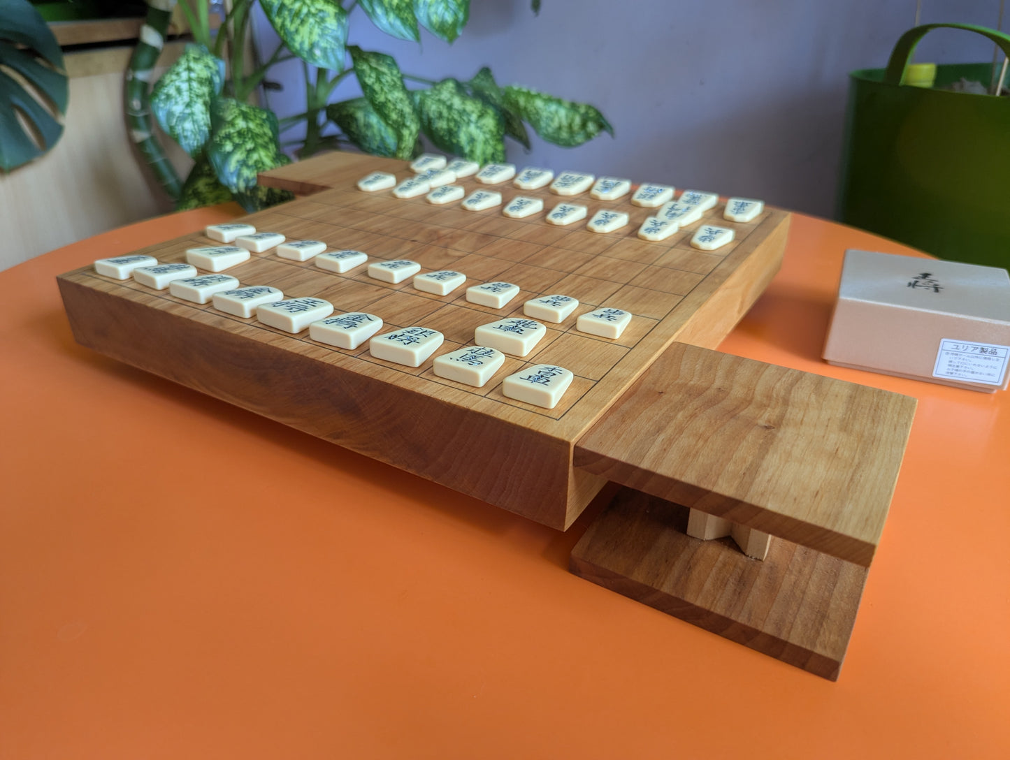 Handmade solid alder Shogi game set