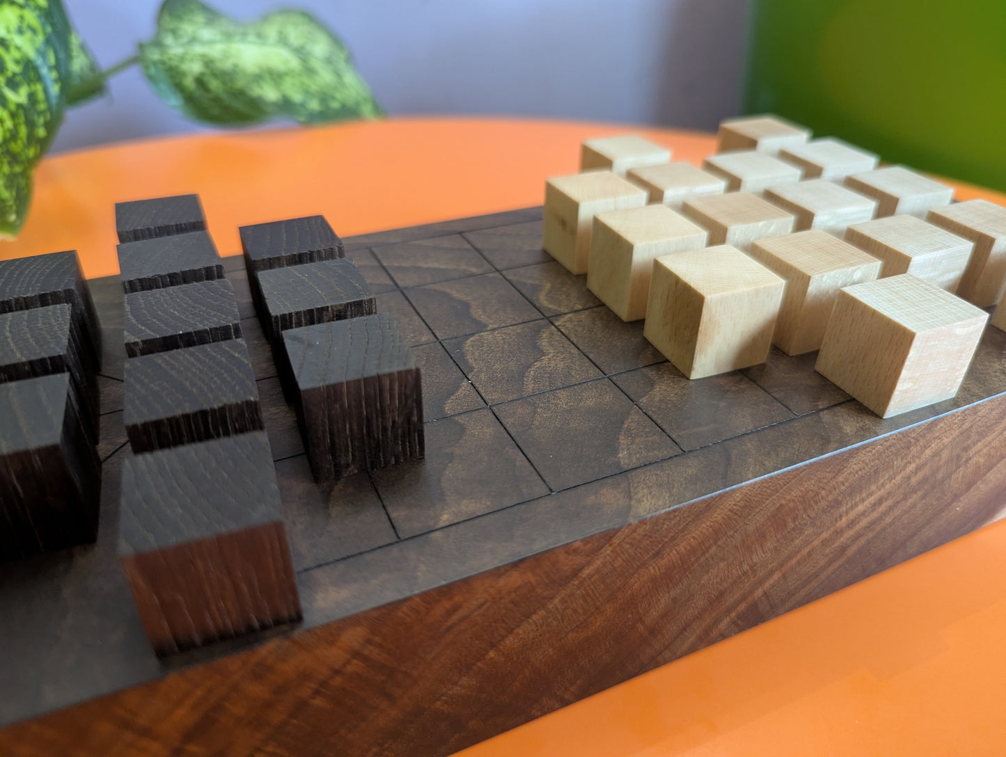 Wooden Astar game set. Handmade Walnut wood board
