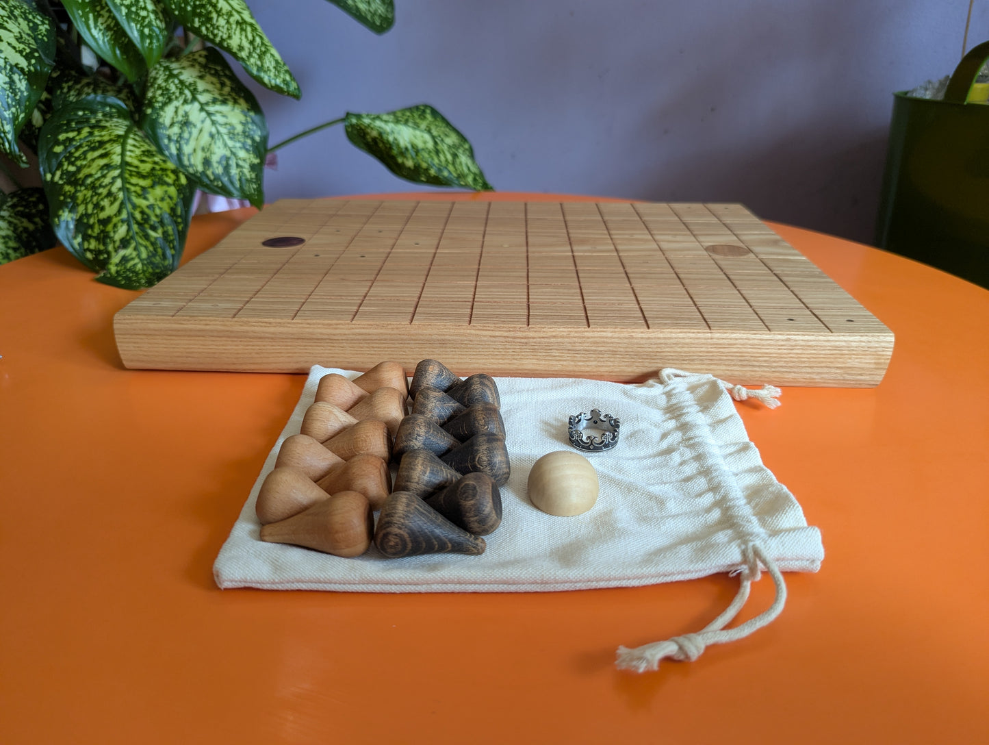 Sabotage Wooden set - Crown Capture Strategy Game. 16" solid Ash wood board