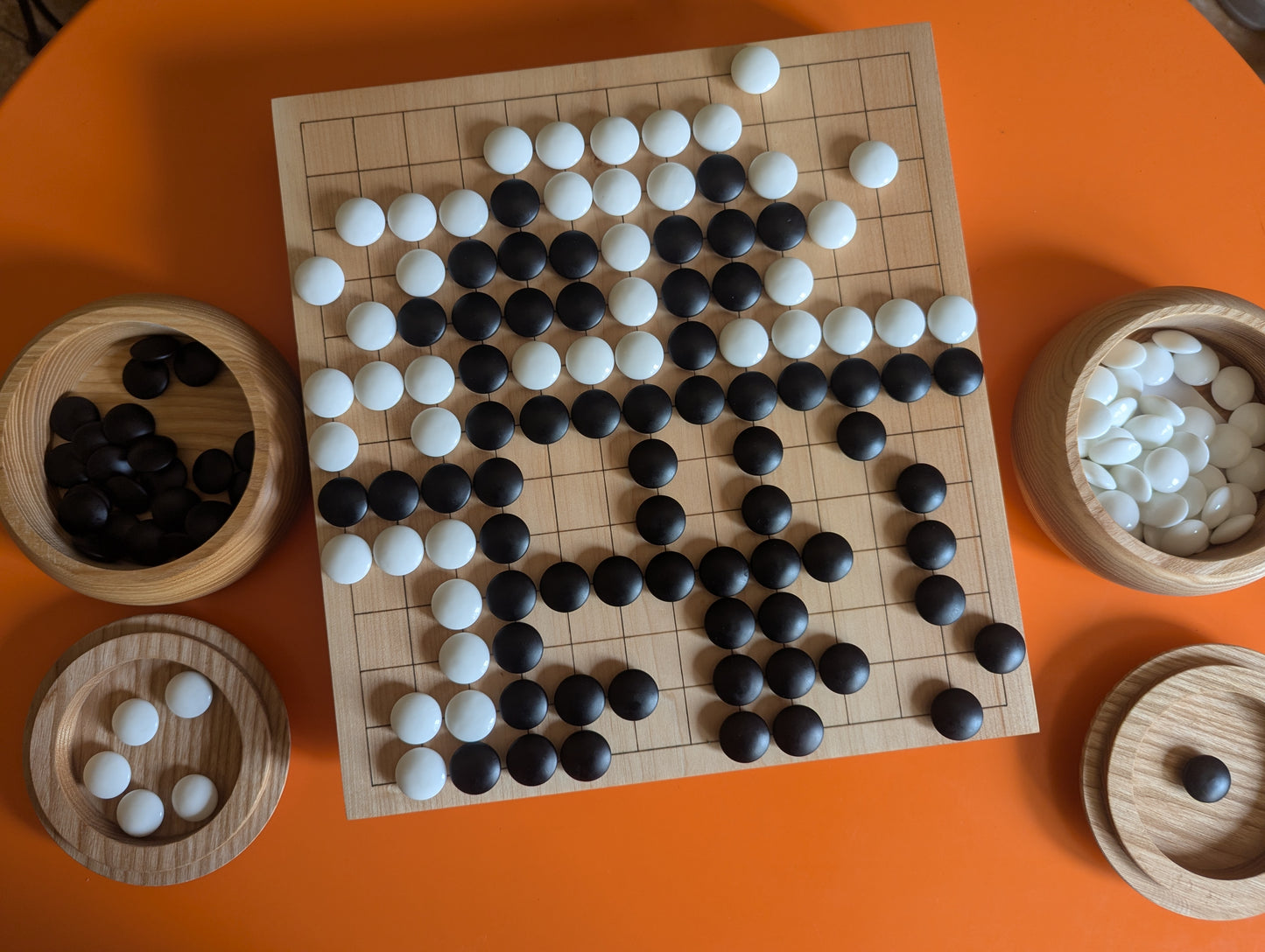 13x13 solid maple wood game Go board. Medium Goban