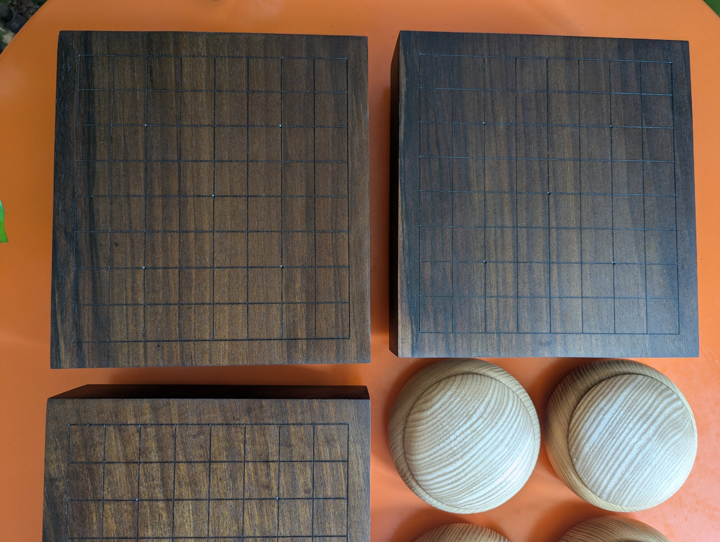 Solid walnut 9x9 Goban. Hand carved game Go board