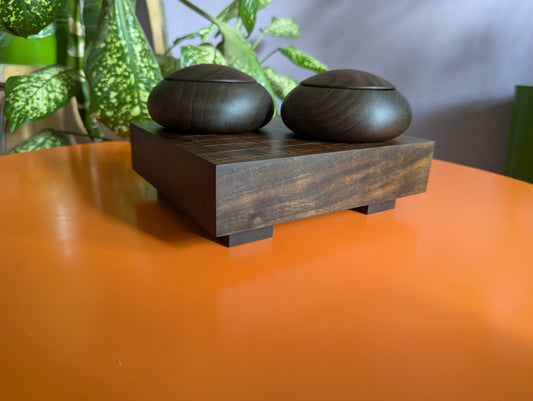 Solid walnut 9x9 Goban. Hand carved game Go board