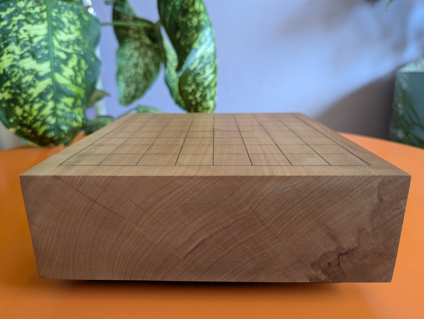 3.25" solid Pear wood 9x9 hand carved game Go board.