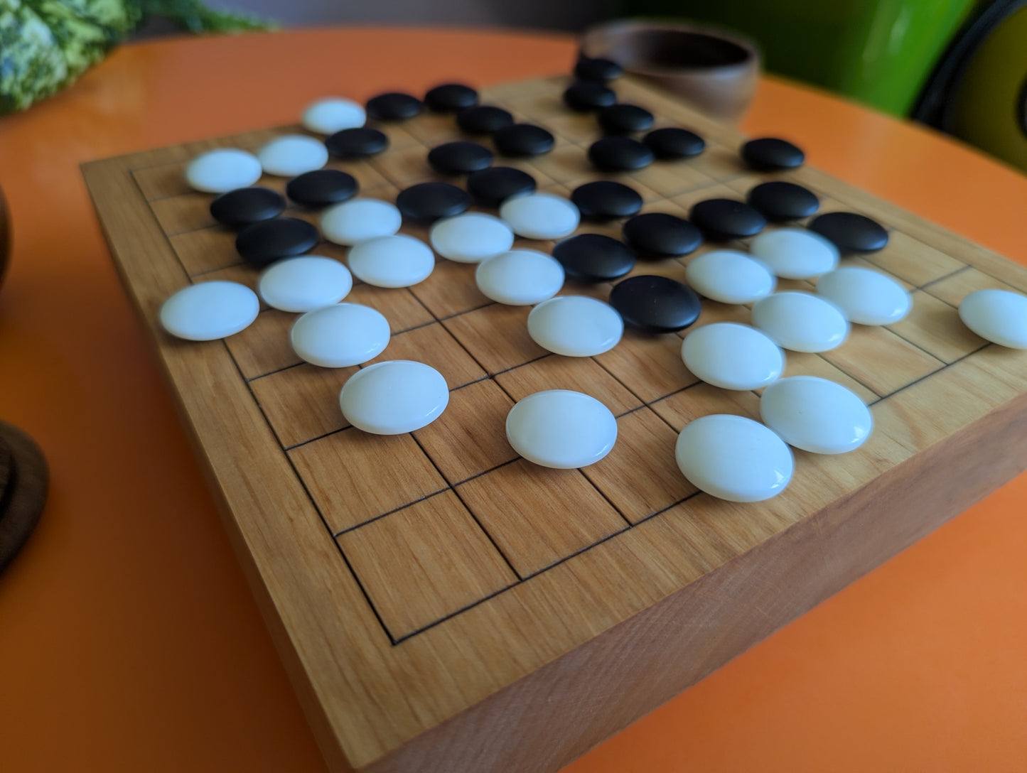 Solid alder 9x9 Goban. Hand carved game Go board