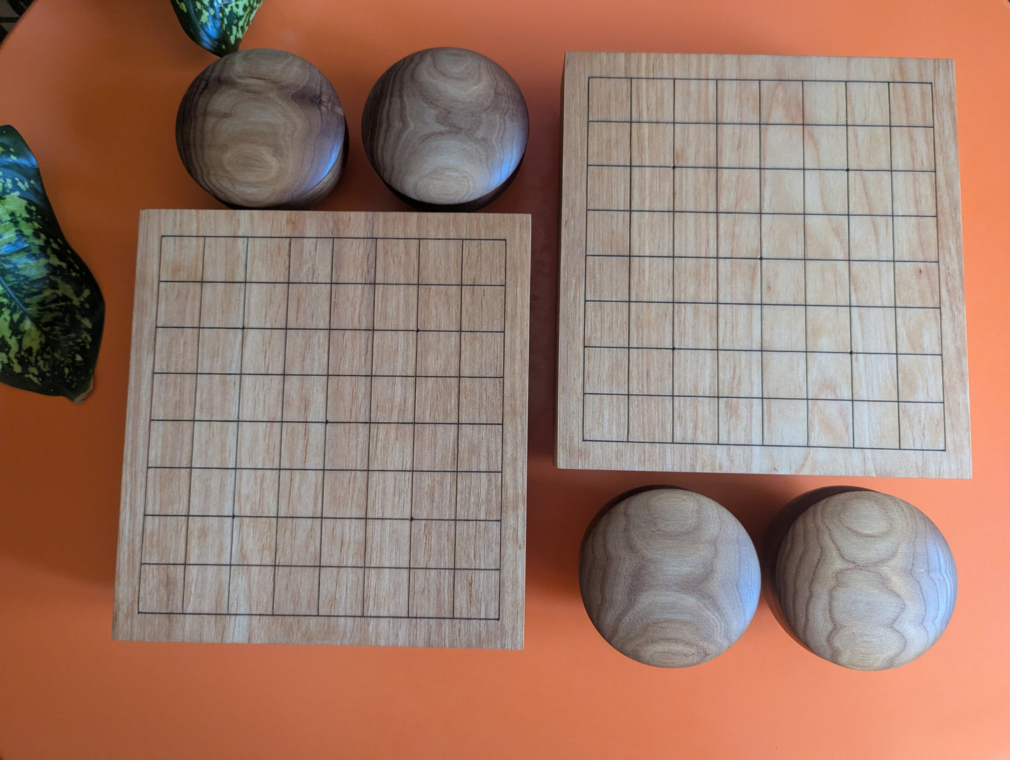 Solid alder 9x9 Goban. Hand carved game Go board