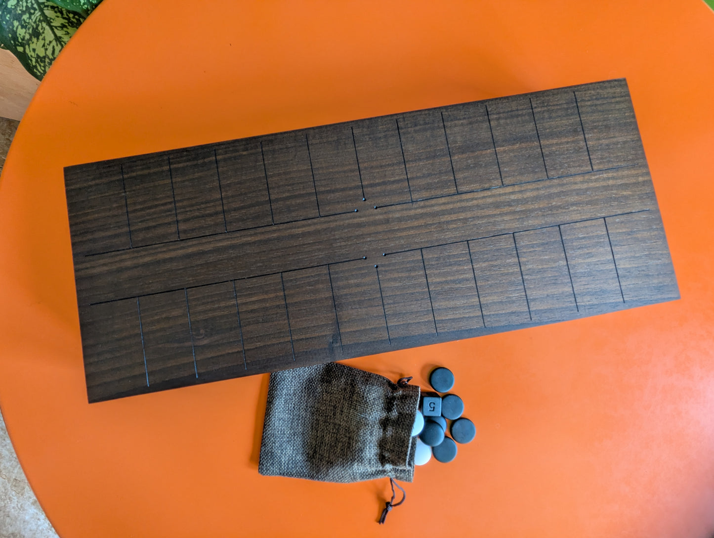 Solid walnut Ban Sugoroku. Handmade board