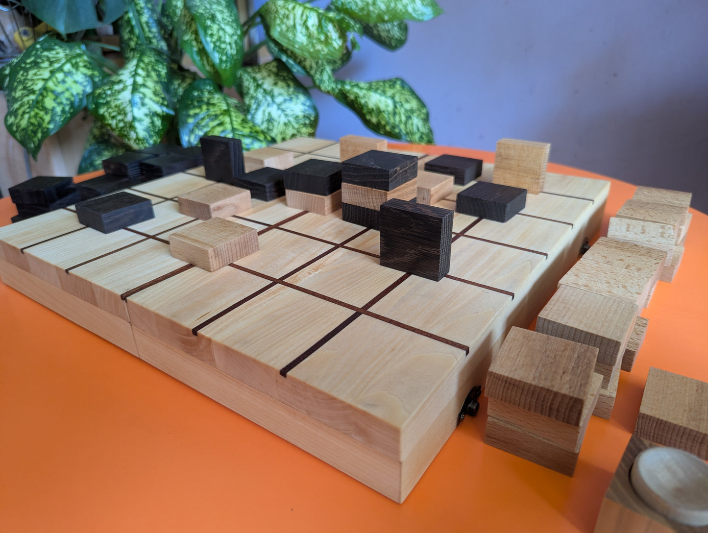 14" Foldable wooden Tak game set.