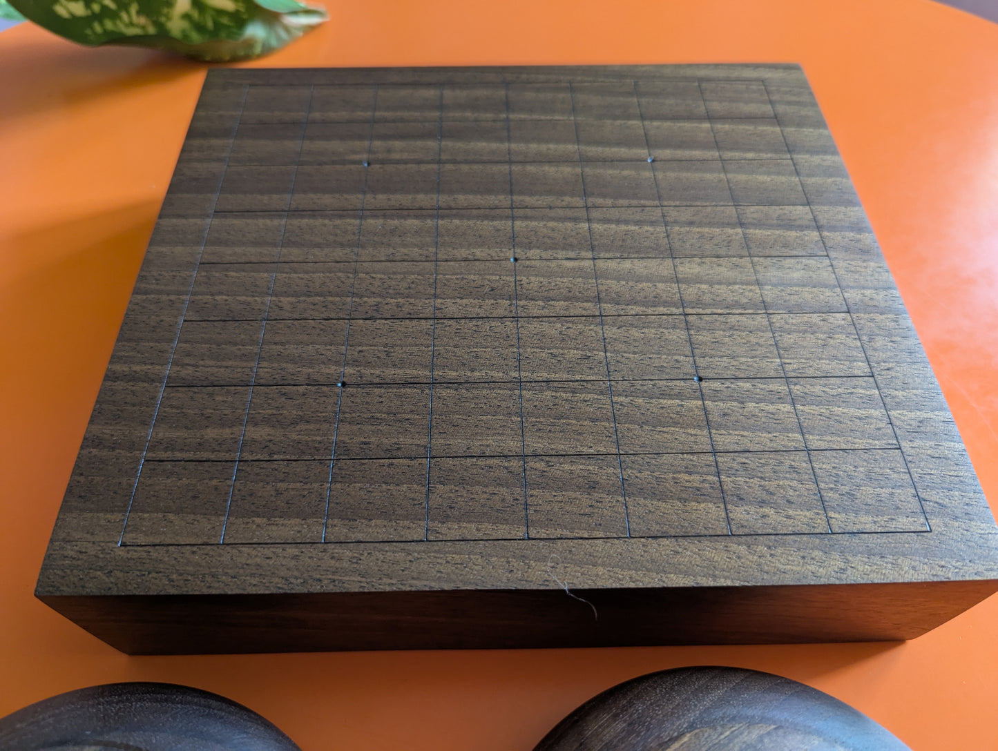 Solid walnut 9x9 Goban. Legless Hand carved game Go board