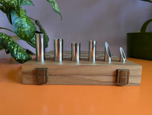 2.3" King Handmade Stainless Steel Chess Set. Square vs Round