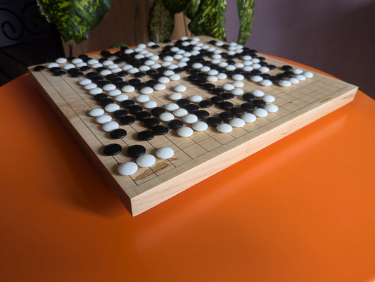 Full Goban solid Maple wood hand carved 19x19 game Go board. Hardwood board