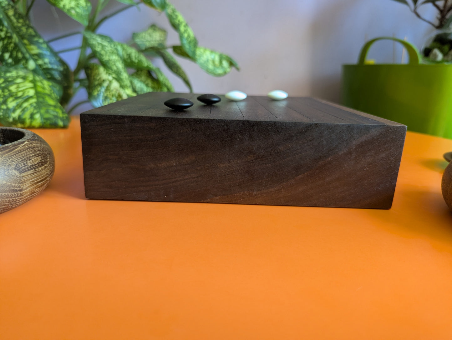 Solid walnut 9x9 Goban. Legless Hand carved game Go board