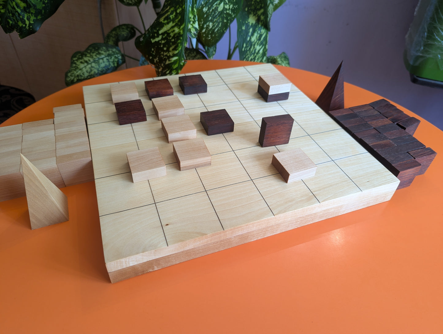 14" Foldable wooden Tak game set.