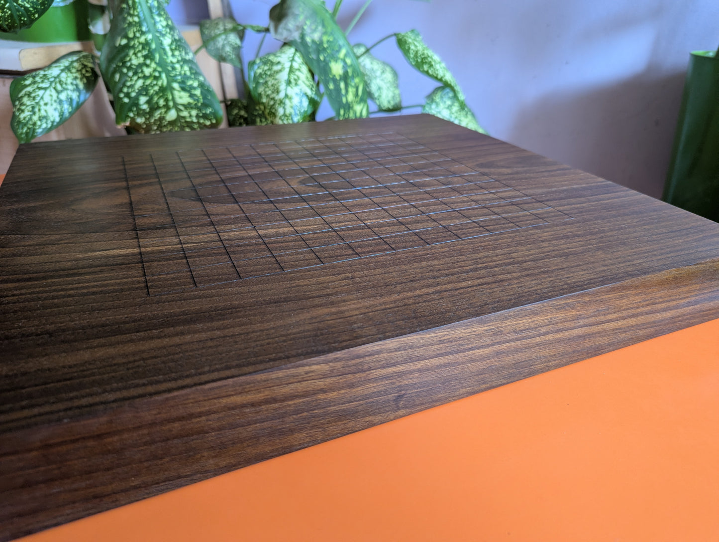 Double-sided 19x19 & 13x13 solid walnut game Go set