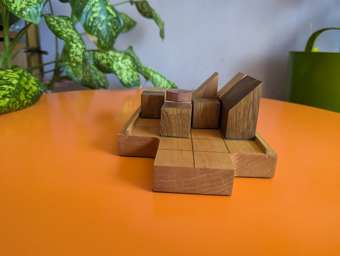 Wooden Push Fight game set. Magnetic pieces. Handmade